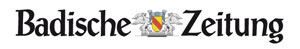 Logo der Badischen Zeitung mit Schriftzug und Wappen.