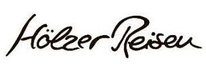 Schriftzug "Hölzer Reisen" in stilvollem, geschwungenem Font.