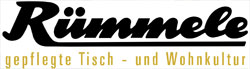 Logo von Rümmele, das "gepflegte Tisch- und Wohnkultur" bewirbt.
